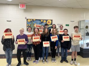 8th Graders recognized at the assembly November 2022