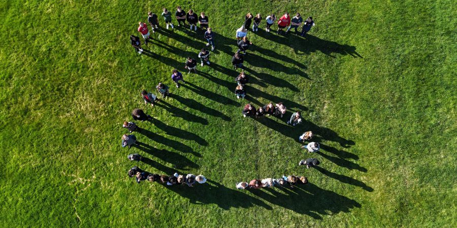 Drone photo of the Class of 2025