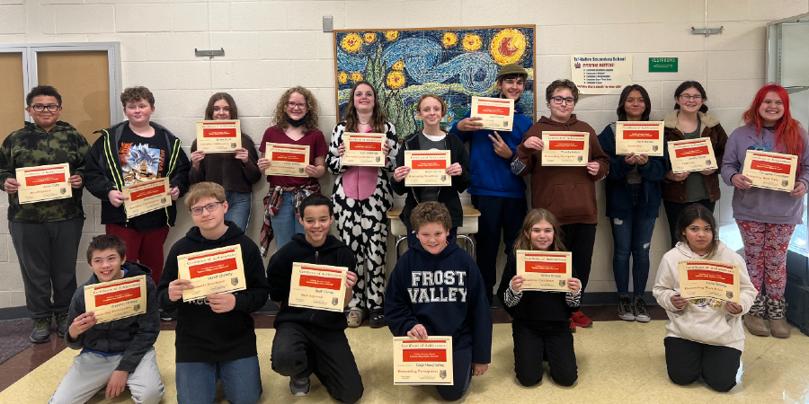 7th Grade Recognition Award Recipients 2022